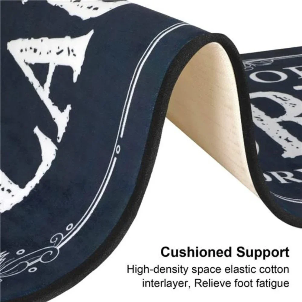 Laundry Room Rug & Non Slip Mats Bathroom Decor Accessories(Black, 20 X 47 inch)